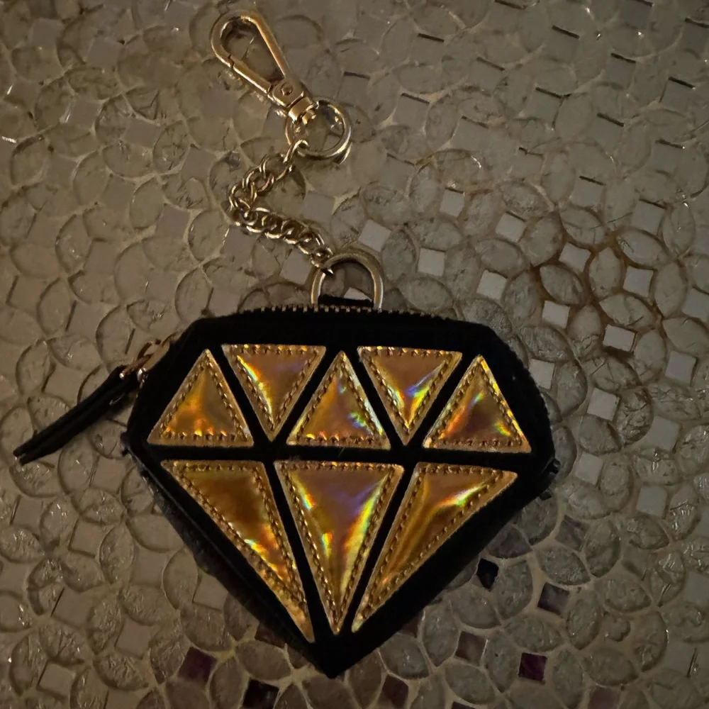 Gold and Black Diamond-Shaped Wallet - New without tags
